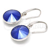 Arete Colgante 02.239.0001.5 Rodio Laminado, con Swarovski Elements Blue Zircon, Pulido, Rodinado