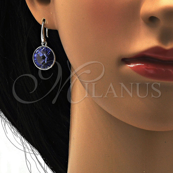 Arete Colgante 02.239.0001.7 Rodio Laminado, con Swarovski Elements Tanzanite, Pulido, Rodinado