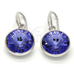 Arete Colgante 02.239.0001.7 Rodio Laminado, con Swarovski Elements Tanzanite, Pulido, Rodinado