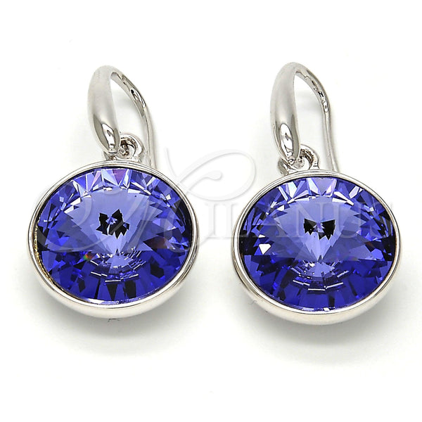 Arete Colgante 02.239.0001.7 Rodio Laminado, con Swarovski Elements Tanzanite, Pulido, Rodinado