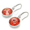 Arete Colgante 02.239.0001.8 Rodio Laminado, con Swarovski Elements Rose Peach, Pulido, Rodinado