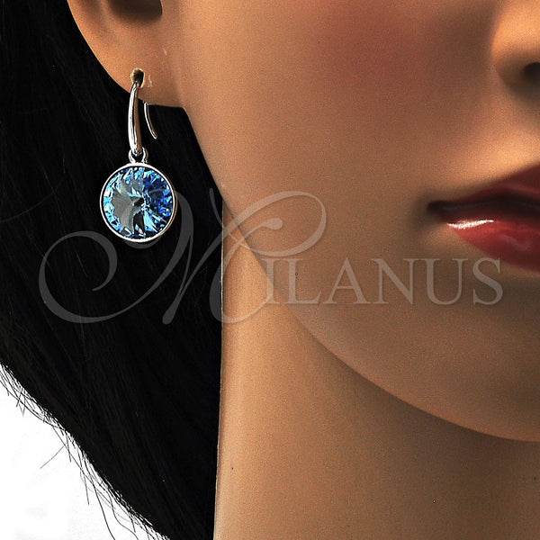 Arete Colgante 02.239.0001.9 Rodio Laminado, con Swarovski Elements Aquamarine, Pulido, Rodinado