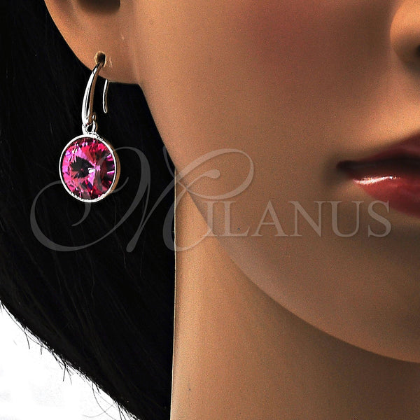 Arete Colgante 02.239.0001.10 Rodio Laminado, con Swarovski Elements Rose, Pulido, Rodinado
