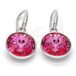 Arete Colgante 02.239.0001.10 Rodio Laminado, con Swarovski Elements Rose, Pulido, Rodinado