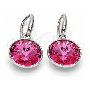 Arete Colgante 02.239.0001.10 Oro Laminado Blanco, con Swarovski Elements Rose, Pulido, Rodinado