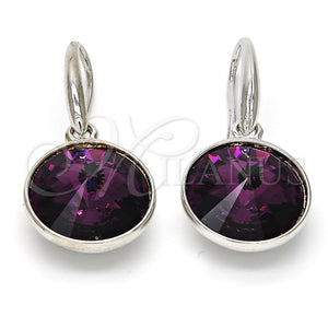 Arete Colgante 02.239.0001.12 Rodio Laminado, con Swarovski Elements Amethyst, Pulido, Rodinado
