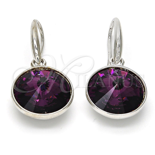 Arete Colgante 02.239.0001.12 Rodio Laminado, con Swarovski Elements Amethyst, Pulido, Rodinado