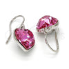 Arete Colgante 02.239.0003.2 Rodio Laminado, Diseño de Corazón, con Swarovski Elements Rose, Pulido, Rodinado