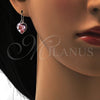 Arete Colgante 02.239.0003.4 Rodio Laminado, Diseño de Corazón, con Swarovski Elements Rose Peach, Pulido, Rodinado