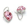 Arete Colgante 02.239.0003.4 Rodio Laminado, Diseño de Corazón, con Swarovski Elements Rose Peach, Pulido, Rodinado