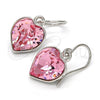Arete Colgante 02.239.0003.4 Rodio Laminado, Diseño de Corazón, con Swarovski Elements Rose Peach, Pulido, Rodinado