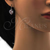 Arete Colgante 02.239.0003.5 Rodio Laminado, Diseño de Corazón, con Swarovski Elements Light Rose, Pulido, Rodinado