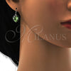 Arete Colgante 02.239.0003.6 Rodio Laminado, Diseño de Corazón, con Swarovski Elements Peridot, Pulido, Rodinado