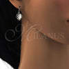 Arete Colgante 02.239.0003.8 Rodio Laminado, Diseño de Corazón, con Swarovski Elements Crystal, Pulido, Rodinado