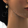Arete Colgante 02.239.0003.9 Rodio Laminado, Diseño de Corazón, con Swarovski Elements Light Silk, Pulido, Rodinado