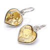 Arete Colgante 02.239.0003.9 Rodio Laminado, Diseño de Corazón, con Swarovski Elements Light Silk, Pulido, Rodinado
