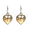 Arete Colgante 02.239.0003.9 Rodio Laminado, Diseño de Corazón, con Swarovski Elements Light Silk, Pulido, Rodinado