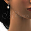 Arete Gancho Frances 02.239.0012.3 Rodio Laminado, Diseño de Flor, con Swarovski Elements Crystal, Pulido, Rodinado
