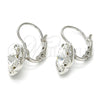 Arete Gancho Frances 02.239.0012.3 Rodio Laminado, Diseño de Flor, con Swarovski Elements Crystal, Pulido, Rodinado