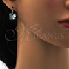 Arete Gancho Frances 02.239.0011.2 Rodio Laminado, Diseño de Mariposa, con Swarovski Elements Aquamarine, Pulido, Rodinado