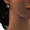 Arete Gancho Frances 02.239.0011.3 Rodio Laminado, Diseño de Mariposa, con Swarovski Elements Antique Pink, Pulido, Rodinado