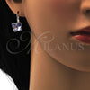 Arete Gancho Frances 02.239.0011.4 Rodio Laminado, Diseño de Mariposa, con Swarovski Elements Provence Lavander, Pulido, Rodinado