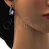 Arete Gancho Frances 02.239.0011.4 Rodio Laminado, Diseño de Mariposa, con Swarovski Elements Provence Lavander, Pulido, Rodinado
