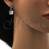 Arete Gancho Frances 02.239.0011.5 Rodio Laminado, Diseño de Mariposa, con Swarovski Elements Crystal, Pulido, Rodinado