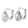 Arete Gancho Frances 02.239.0011.5 Rodio Laminado, Diseño de Mariposa, con Swarovski Elements Crystal, Pulido, Rodinado