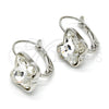 Arete Gancho Frances 02.239.0011.5 Rodio Laminado, Diseño de Mariposa, con Swarovski Elements Crystal, Pulido, Rodinado