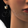 Arete Gancho Frances 02.239.0011.6 Rodio Laminado, Diseño de Mariposa, con Swarovski Elements Golden Shadow, Pulido, Rodinado