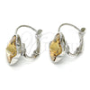 Arete Gancho Frances 02.239.0011.6 Rodio Laminado, Diseño de Mariposa, con Swarovski Elements Golden Shadow, Pulido, Rodinado