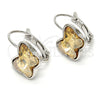 Arete Gancho Frances 02.239.0011.6 Rodio Laminado, Diseño de Mariposa, con Swarovski Elements Golden Shadow, Pulido, Rodinado