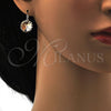 Arete Gancho Frances 02.239.0005.7 Rodio Laminado, con Light Peach Swarovski Elements, Pulido, Rodinado