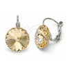 Arete Gancho Frances 02.239.0005.7 Oro Laminado Blanco, con Swarovski Elements Light Peach, Pulido, Rodinado