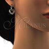 Arete Gancho Frances 02.239.0013.7 Rodio Laminado, Diseño de Corazón, con Swarovski Elements Rose Patina, Pulido, Rodinado