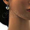 Arete Gancho Frances 02.239.0013.8 Rodio Laminado, Diseño de Corazón, con Swarovski Elements Golden Shadow, Pulido, Rodinado