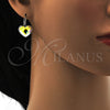 Arete Gancho Frances 02.239.0013.9 Rodio Laminado, Diseño de Corazón, con Swarovski Elements Aurore Boreale, Pulido, Rodinado