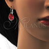 Arete Gancho Frances 02.239.0014.4 Rodio Laminado, Diseño de Gota, con Swarovski Elements Padparadscha, Pulido, Rodinado
