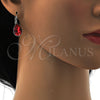 Arete Gancho Frances 02.239.0014.4 Rodio Laminado, Diseño de Gota, con Swarovski Elements Padparadscha, Pulido, Rodinado