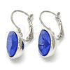 Arete Gancho Frances 02.239.0014.6 Rodio Laminado, Diseño de Gota, con Swarovski Elements Bermuda Blue, Pulido, Rodinado