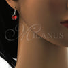 Arete Gancho Frances 02.239.0007.7 Rodio Laminado, con Swarovski Elements Padparadscha, Pulido, Rodinado