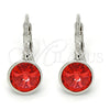 Arete Gancho Frances 02.239.0007.7 Rodio Laminado, con Swarovski Elements Padparadscha, Pulido, Rodinado