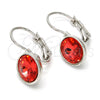 Arete Gancho Frances 02.239.0007.7 Rodio Laminado, con Swarovski Elements Padparadscha, Pulido, Rodinado