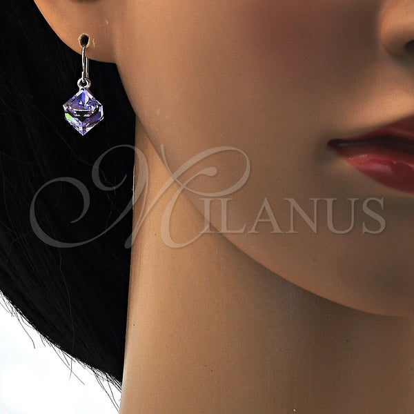 Arete Colgante 02.239.0002.2 Rodio Laminado, con Swarovski Elements Amethyst, Pulido, Rodinado
