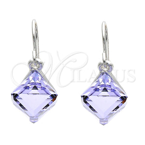 Arete Colgante 02.239.0002.2 Rodio Laminado, con Swarovski Elements Amethyst, Pulido, Rodinado
