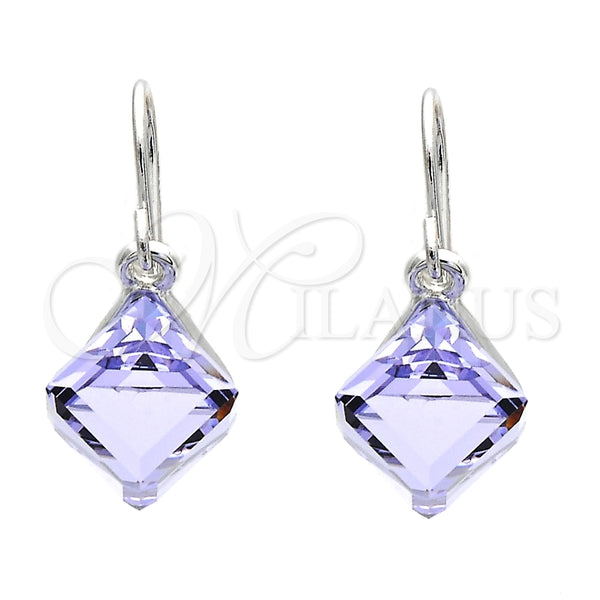 Arete Colgante 02.239.0002.2 Rodio Laminado, con Swarovski Elements Amethyst, Pulido, Rodinado