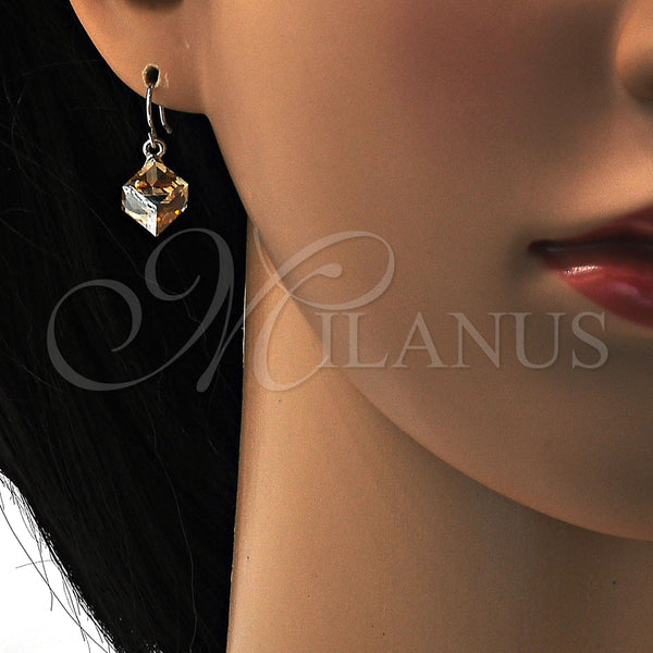 Arete Colgante 02.239.0002.4 Rodio Laminado, con Swarovski Elements Light Silk, Pulido, Rodinado