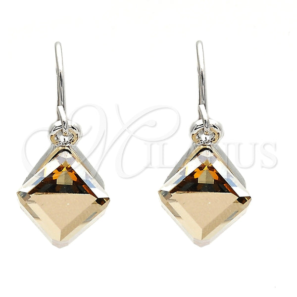 Arete Colgante 02.239.0002.4 Rodio Laminado, con Swarovski Elements Light Silk, Pulido, Rodinado