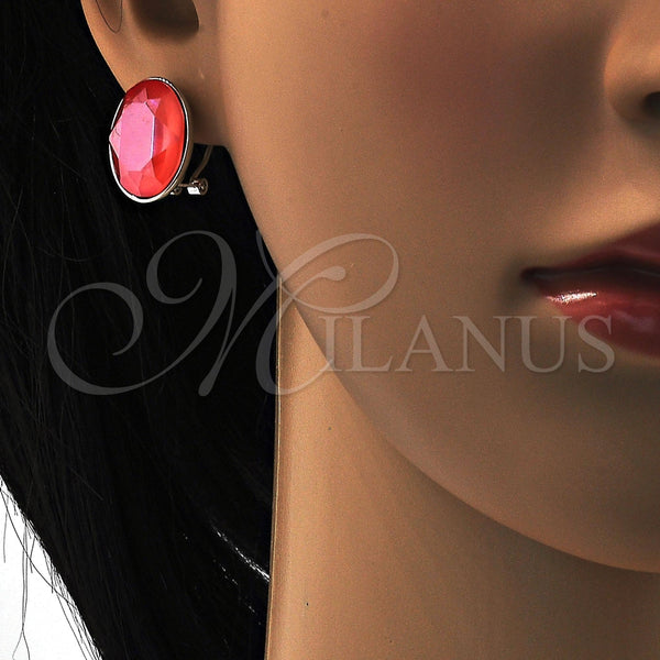 Arete Dormilona 02.239.0015.2 Rodio Laminado, con Swarovski Elements Padparadscha, Pulido, Rodinado